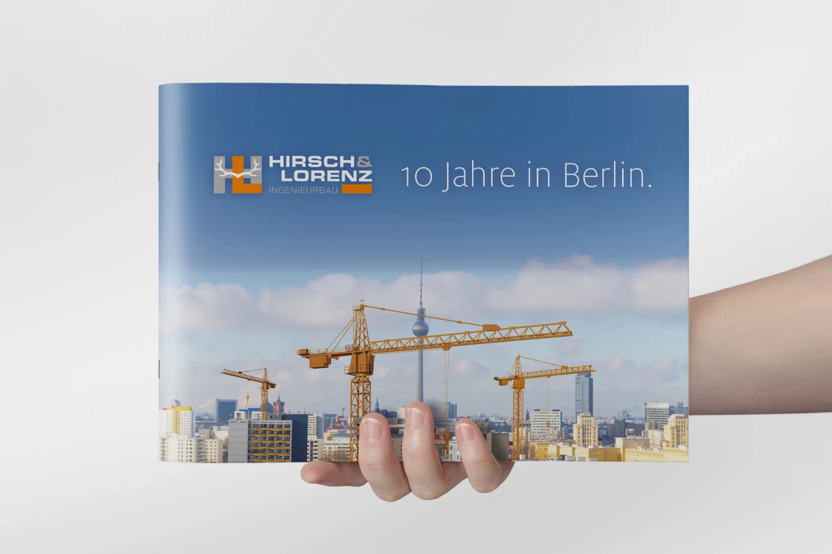 Grafikdesign Bauunternehmen Imagebroschüre Hirsch + Lorenz