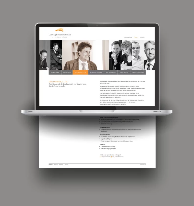 Website für Anwaltskanzlei Responsive Ludwig Braun Domrich