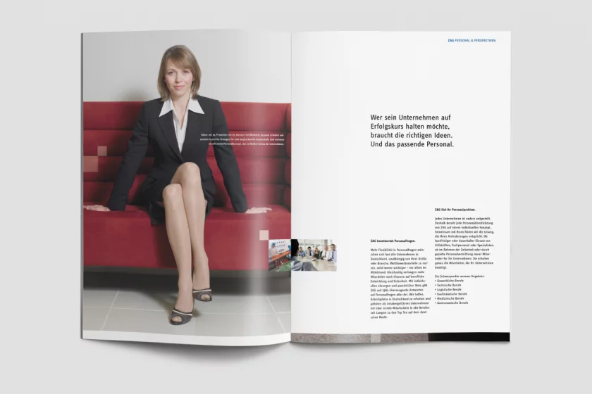 Grafik Broschüre Zeitarbeit ZAG Imagebroschüre