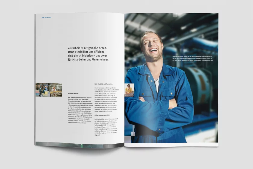 Grafik Zeitarbeit Berlin ZAG Imagebroschüre